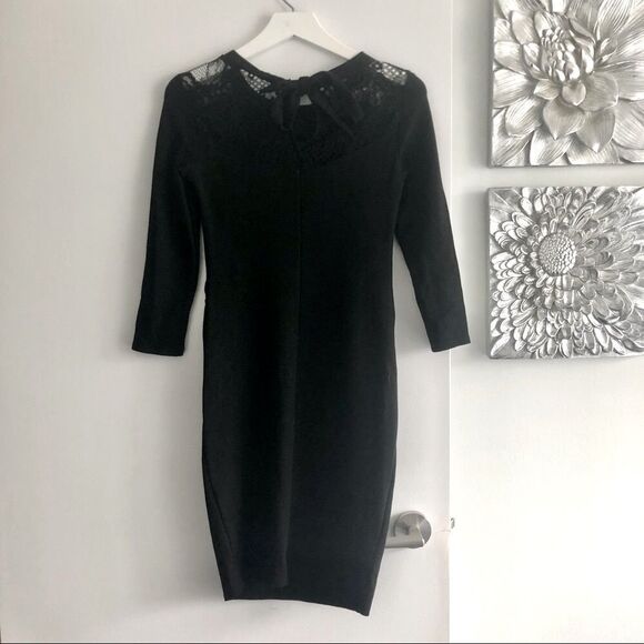 H&M MAMA Black Maternity Bodycon Dress with Tie - Picture 2 of 5